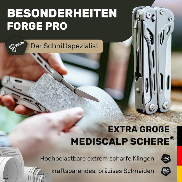 Мультитул Forge Pro Standard: 28 функцій, нержавіюча сталь. Мультифункціональний ніж для кемпінгу та виживання