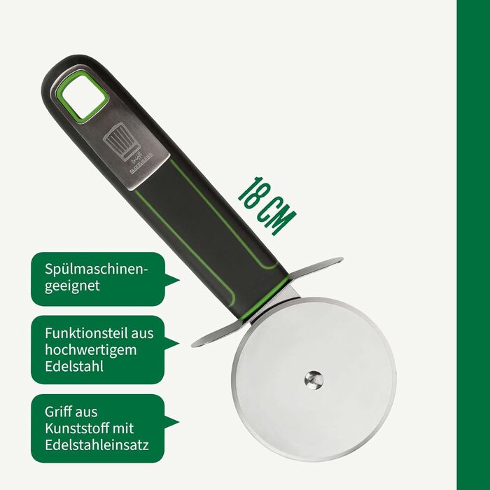 Ніж для клярів Fackelmann Chefkoch Premium – для ідеальних шніцелів та іншого – двосторонній: плоский для панірування та з рифленням для текстури – алюміній, довжина: 26,5 см