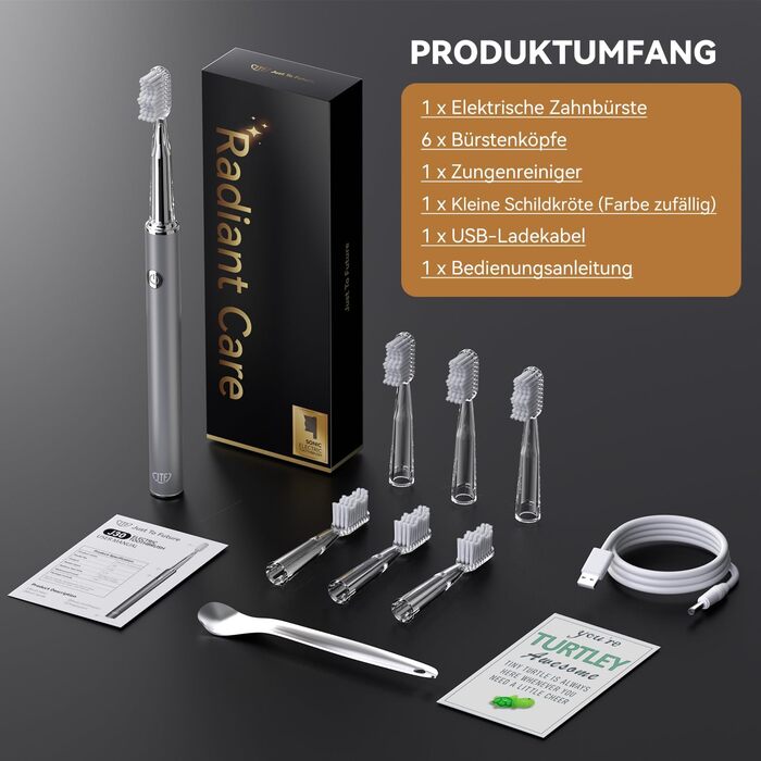 Електрична звукова зубна щітка JTF з очищувачем язика, 8 насадок, 5 режимів, Smart Memory, таймер 2 хв, IPX7, швидка зарядка 3год, для дорослих (блакитний/сріблястий)