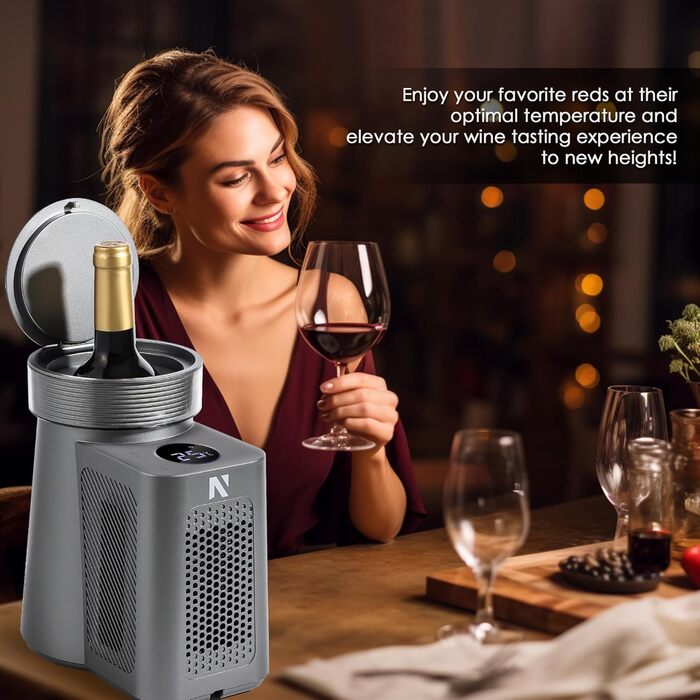 NEWTRY Електричний охолоджувач вина, для 750мл пляшок, з кабелем, для дегустацій при низькій температурі