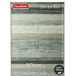 Килимок для кухні, прихожої та вітальні Floordirekt - килимок на замовлення, метр, килимок для прихожої, кухонний килимок, килимок для вітальні (80 x 450 см, Naxos - сіро-антрацитовий)