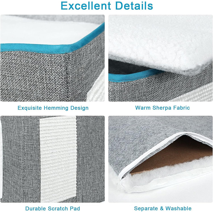 Кігтечка-будиночок для котів Brian & Dany, сіра, 40x40x32 см з ігровим м'ячиком та когтеточкою