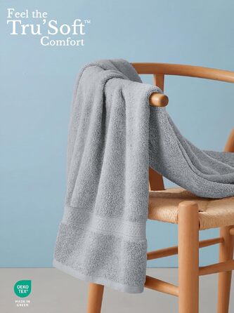 Набір банних рушників Utopia Towels (4 шт.), 69 x 137 см, 100% бавовна, гігроскопічні м'які рушники для душу з петлею для підвішування, колір: світло-сірий