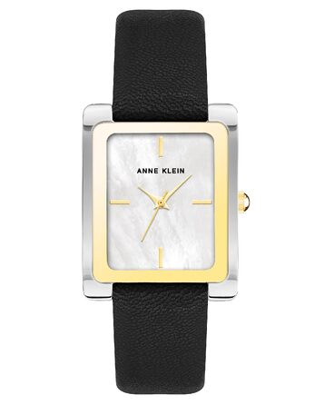 Жіночий шкіряний годинник Anne Klein (чорний/двоколірний)