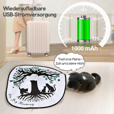 GoldenSun Cat Toy, Rechargeable, Interactive 4-in-1 Toy for Indoor, Hide-and-Seek Toy for Kittens, Whack a Mole Motion, Electronic Cat Toy for Exercise (Tree of Life)
