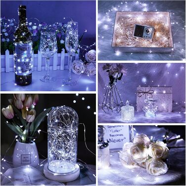 LED гірлянда світлодіодна, 23м, 200 LED, на батарейках, з таймером, 8 режимів, для дому та саду, на Різдво, Великдень, вечірку, декорування (1 шт, холодне біле світло)