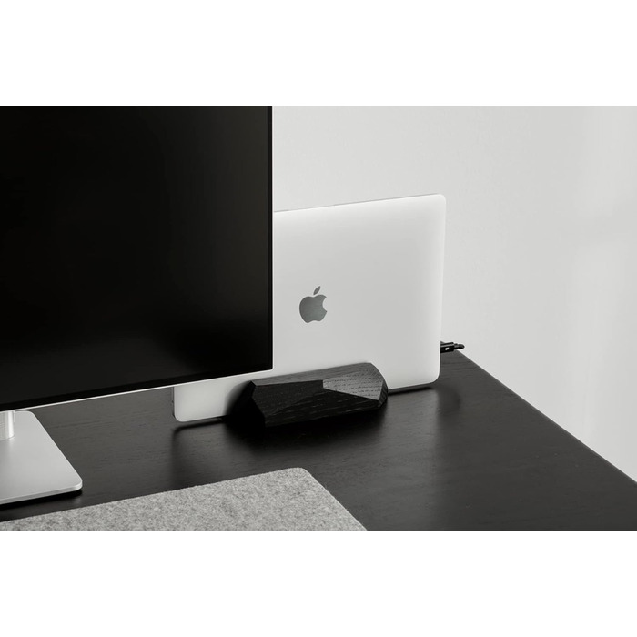 Oakwood Adjustable Wooden Laptop Stand - Desk Dock for MacBook Pro, MacBook Air, iPad - Handmade Black Stained Oak Wood