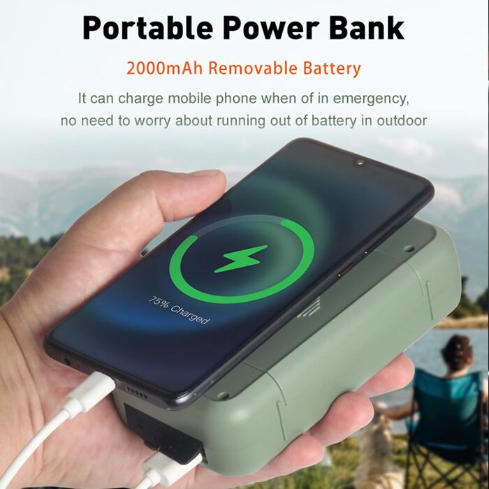 Радіо на сонячній батареї з ручкою та акумулятором 2000mAh, SOS-сигнал, ліхтарик, AM/FM, USB, для кемпінгу та подорожей