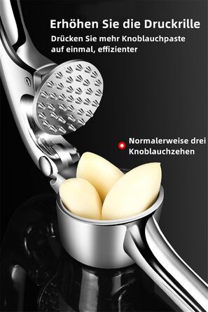 Прес для часнику, кухонний інструмент з зручною ручкою – Ефективний інструмент для отримання часникової пасти – Легко миється Garlic Press