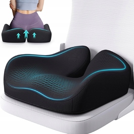 Ортопедична подушка для сидіння з ефектом пам'яті (Memory Foam), профільна, велика — для стільця та крісла