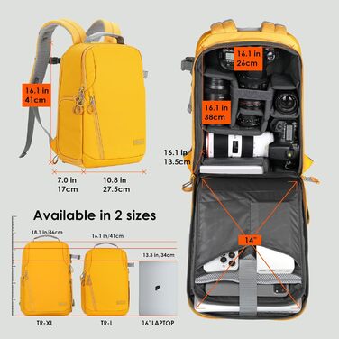 Рюкзак для фотокамери TARION: водонепроникний, з відділенням для ноутбука 14