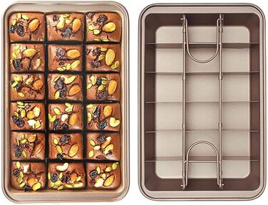 Форма для випікання брауні SVNR BLN001 з антипригарним покриттям, з роздільниками для 18 порцій