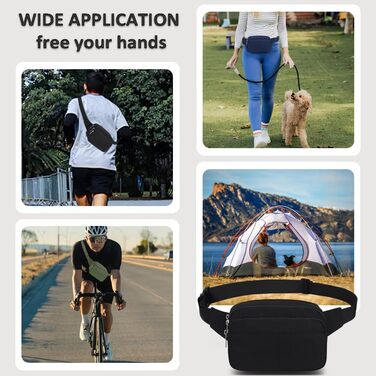 Чоловіча/Жіноча поясна сумка-шоппер (бананка) для спорту, подорожей та активного відпочинку (чорна)