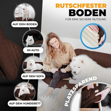 Водонепроникний коврик для собак SympaTierisch: захист дивану та ліжка, 150 x 130 см, коричневий