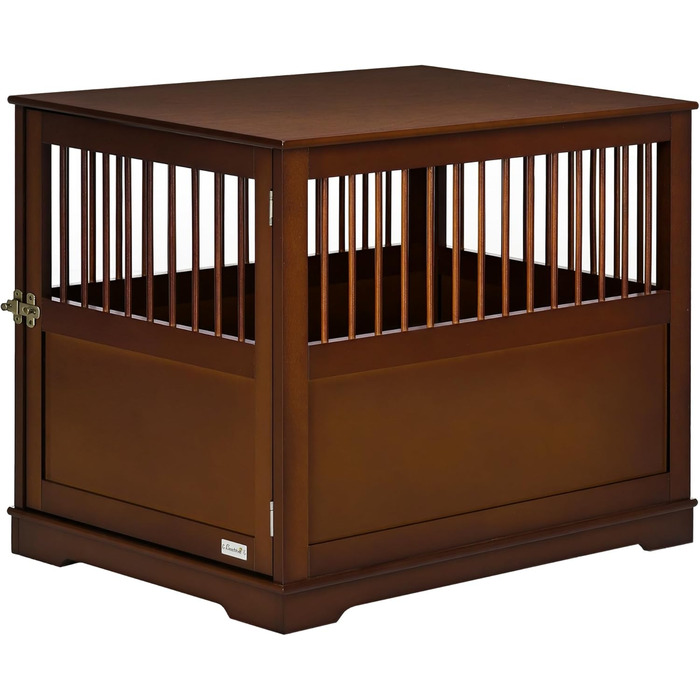 Клітка для собак PawHut, переноска для тварин, собача будка для середніх собак, переноска для собак в приміщенні, клітка для тварин з замком, коричнева, 80,5 x 59,5 x 67,5 см