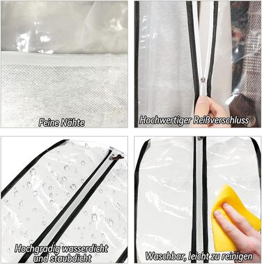 Прозорі мішки для одягу 2 шт. 110x60x25 см - захист та зберігання одягу під час подорожей