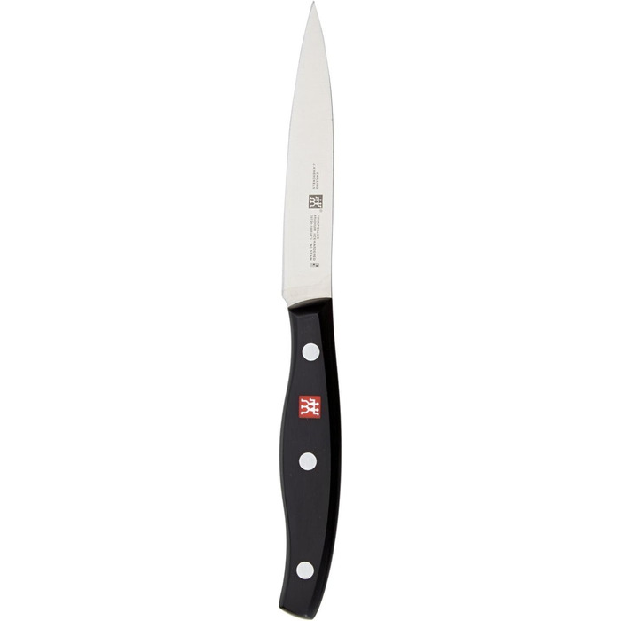 ZWILLING Twin Pollux Spick-/Garniermesser, Blade Length: 10 cm, Small Blade, Stainless Steel/Plastic Handle with Riveted Design, Black