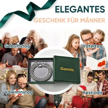 Чоловічий браслет з нержавіючої сталі 2 шт. - браслети для чоловіків срібного/чорного/золотого кольору. Браслет-танцюрист 19/21/23 см. Подарунок для чоловіка, батька, сина, друга, чоловіка, брата. (Срібло (6 мм ширина), 21.0 см)