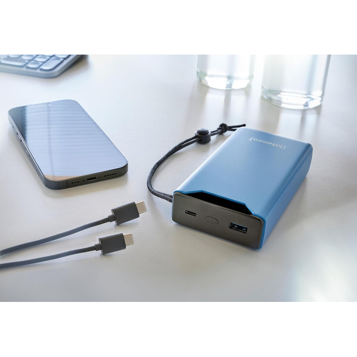 Powerbank Intenso F10000: 10000mAh, USB-C, USB-A, Швидка зарядка (PD 20W, QC 18W), Жовтий