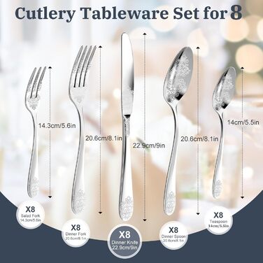 Набір столових приборів DRAGON RIOT на 6 осіб (30 предметів) з нержавіючої сталі, рожеве золото, для дому/вечірки/ресторану