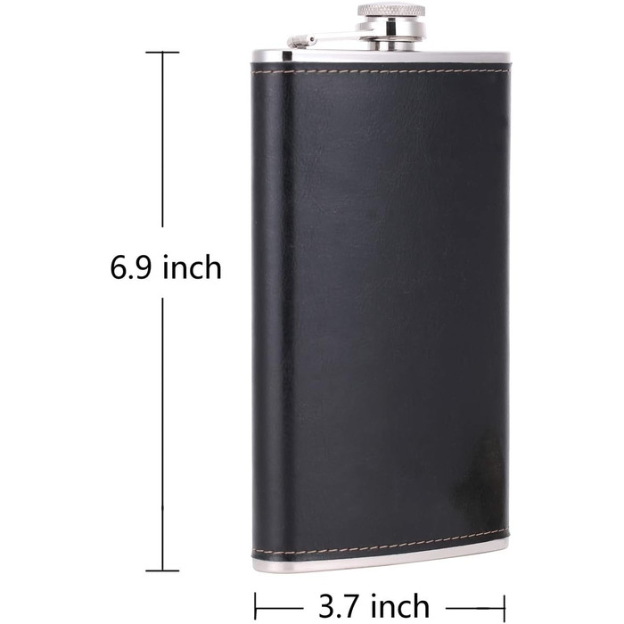 Фляга з імітацією крокодилячої шкіри, нержавіюча сталь, 510 мл, для віскі та лікеру, обгорнута в PU-шкіру, TANEAXON