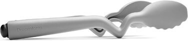 Dreamfarm CLONGS Kitchen Tongs | Stainless Steel and Silicone | 23 cm | Tongs for the Kitchen with Closure | For Placing and Resting on Surfaces or the Pan | Dishwasher Safe | Heat Resistant up to 260°C (Gray, 26.7 cm (10.5 inches))