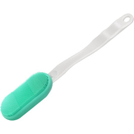 Back brush, body brush, peeling brush, body brush, massage brush, electric massage brush for the back, long-handled back scrubber, bath brush, silica gel, Green