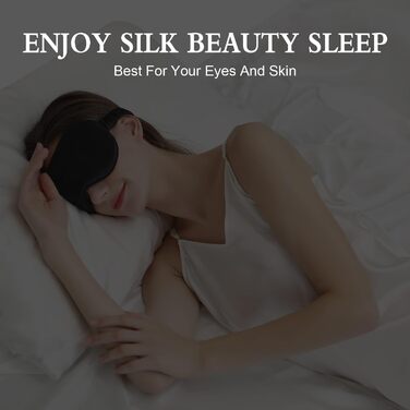 Маска для сну ZIMASILK з регулюванням, 22 Momme, 100% шовк марука, 3D-форма, супер м'яка та дихаюча, блокує світло, темно-синя