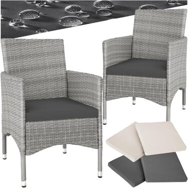 Tectake 2-Piece Rattan Garden Chair Set