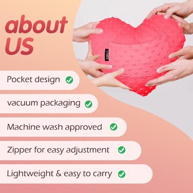LYMOI Heart Pillow for After Heart Surgery, Open Heart Surgery Pillow After Cough Recovery with Bag, Comfort Pillow, Recovery Gifts for Women, Men, Patients, Heart-Shaped Pillow, Minky Dot