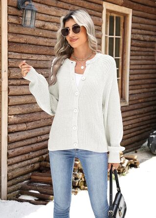 Жіноча в'язана жилетка Zeagoo: короткий кардиган з круглим вирізом, відкритий фасон, ґудзики. Елегантний повсякденний стиль (S, білий)