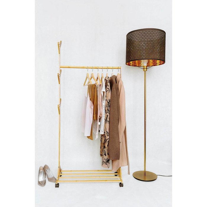 Дерев'яні вішалки для одягу OGIVO – набір з 4 шт. з обертовим гачком та виступами на плечах (натуральне дерево)