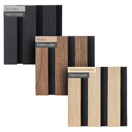 Акустичні панелі з дерев'яним шпоном самоклейні, набір 2 шт. (100x52 см) для шумоізоляції та декору стін у вітальні, офісі та домашньому кабінеті