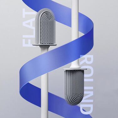 Силіконова щітка для унітазу Klobürste з кріпленням на стіну без свердління, швидковисихаючий тримач, набір (білий)