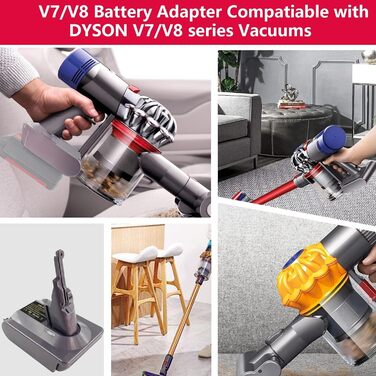 Адаптер для акумулятора Dyson V7 V8, MT18V7V8: перетворювач Makita 18V на Dyson 21.6V V7(SV11) V8(SV10) Fluffy Animal Trigger. Сумісний з акумуляторами Einhell.