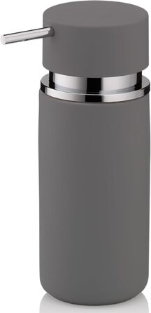 Дозатор мила Kela 300 мл PER, сірий керамічний, антиковзне покриття, помпова пляшка, дозатор миючого засобу, матовий світло-сірий
