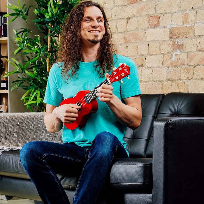 Укулеле 3rd Avenue Sopran 21' (54 см) – Початковий набір: чохол, підставка, ремінь, струни, медіатор та наклейки на гриф – Натуральний колір – Безкоштовні онлайн уроки для початківців