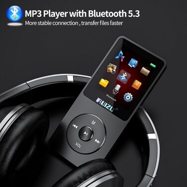 MP3-плеєр 64GB з Bluetooth 5.3, ультралегкий (30г), до 80 годин роботи, 1.8