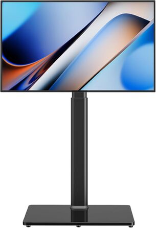 Adjustable Swivel TV Floor Stand for 27-65 inch Flat & Curved TVs - Universal White TV Stand (Supports up to 35kg)