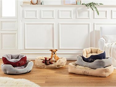 Ліжко для собак та котів Dehner Lieblinge Sammy, 61 x 48 x 18 см, поліестер, бежеве, розмір L (90 x 70 x 20 см)