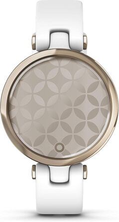 Смарт-годинник Garmin Lily™ з сенсорним екраном та унікальним дизайном, світло-золотистий колір, білий шкіряний ремінець