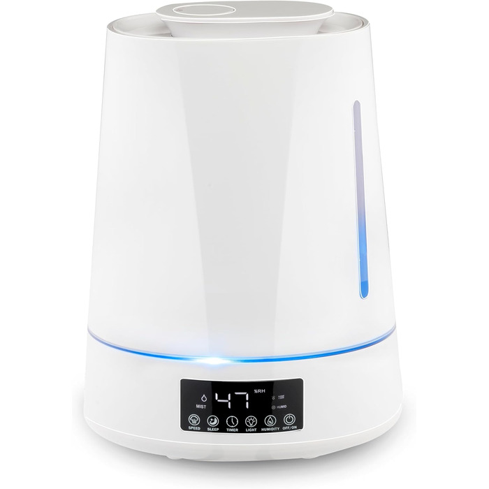 Grundig Humidifier and Aroma Diffuser 4L - Diffuser Essential Oils - Humidifier with Hygrometer and Timer - Rooms of 15 to 30m2 - 26 x 15 x 33 CM - White