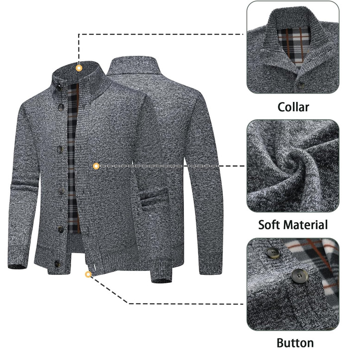 Чоловіча тепла куртка-трік з кишенями, однорядна модель для осені та зими (темно-сірий, S)