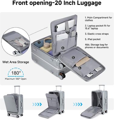 Чемодан-валіза Sea Choice 2 в 1 (55/78 см) з TSA замком та тримачем для напоїв, зелений