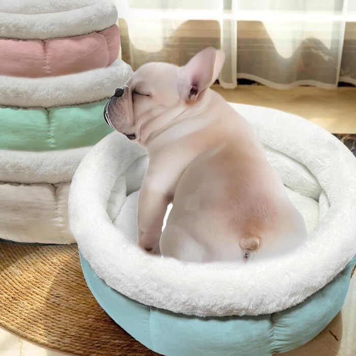 М'яке ліжко-доннат для котів та собак, 50x50x20 см, блакитне