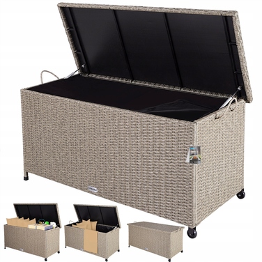 Садова скриня Casaria з техноротанга, 270 л, бежева