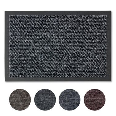 Килимок для дому 60x80 см - швидковисихаючий, антиковзаючий, сірий - простий дверний килимок 60 x 80 см (прямокутний)