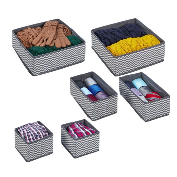 Relaxdays 6-Piece Drawer Organizer Set