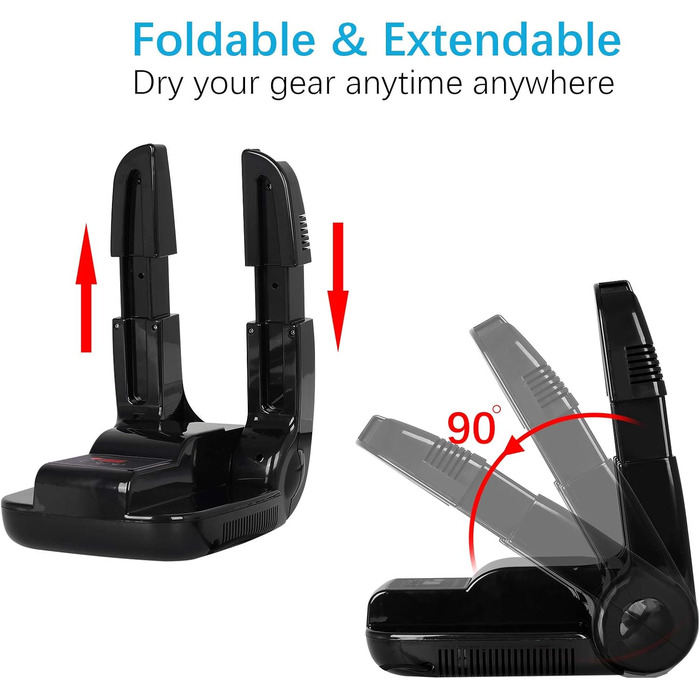Upstartech Shoe Dryer, Electric Boot Dryer Foot Warmer Smart Timing Folding Dehumidifying Deodorizer