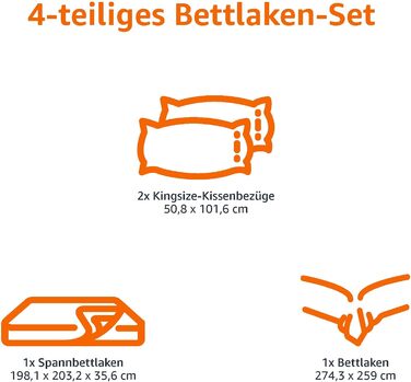 Amazon Basics 4-Piece Jersey Sheet Set, for King Size Beds, Light Grey, Solid